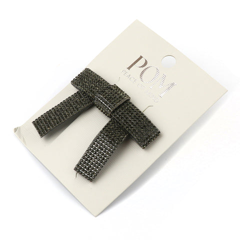 Crystal Studded Bow Clip - Various Colours