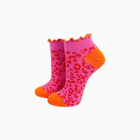 Leopard Print Trainer Socks - Various Colours