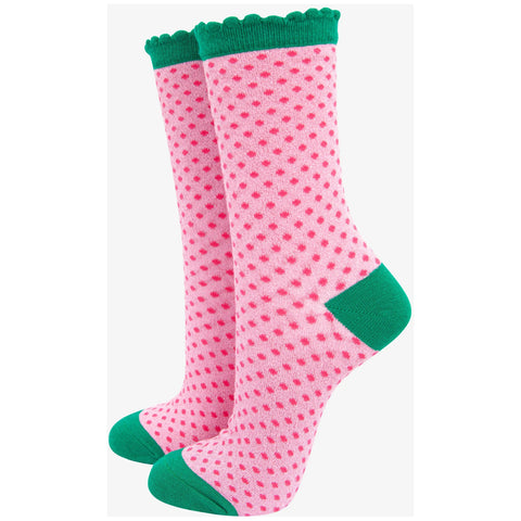 Glitter Socks With Mini Spots - Various Colours