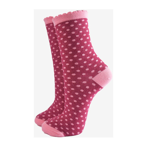 Glitter Socks With Mini Spots - Various Colours