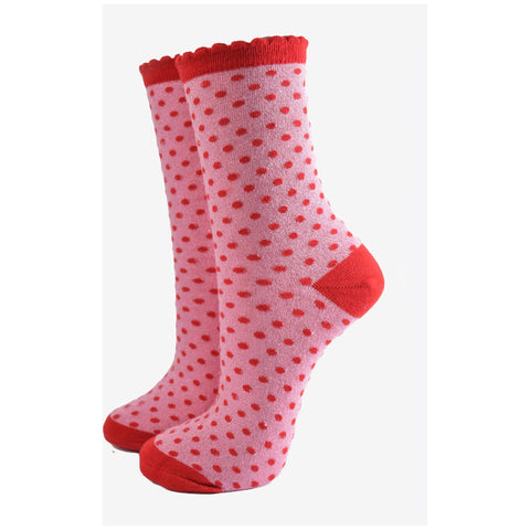 Glitter Socks With Mini Spots - Various Colours