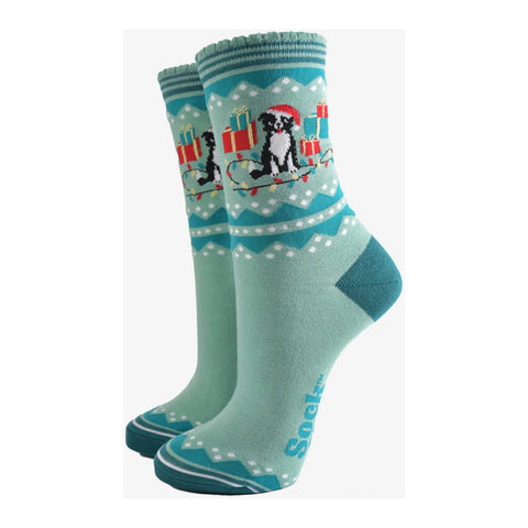 Christmas Border Collie Socks