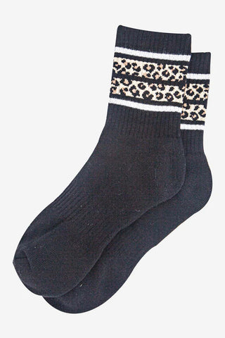 Leopard Stripe Sporty Socks - Various Colours