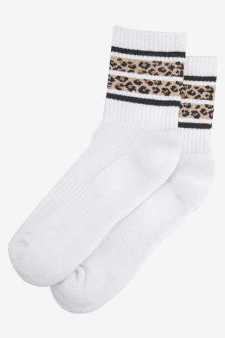 Leopard Stripe Sporty Socks - Various Colours