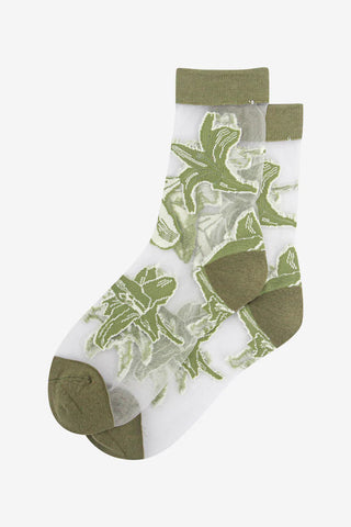 Sheer Floral Socks - Various Colours