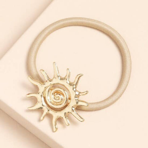 Gold Sun Swirl Hair Tie