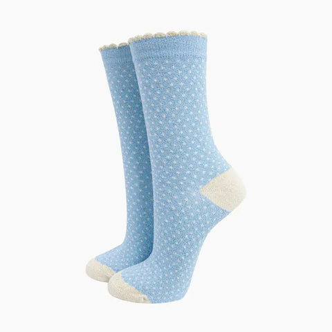 Polka Dots Glitter Socks - Various Colours
