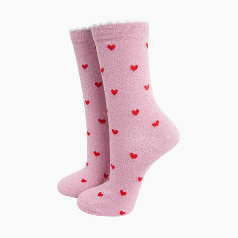 Love Hearts Glitter Socks - Various Colours
