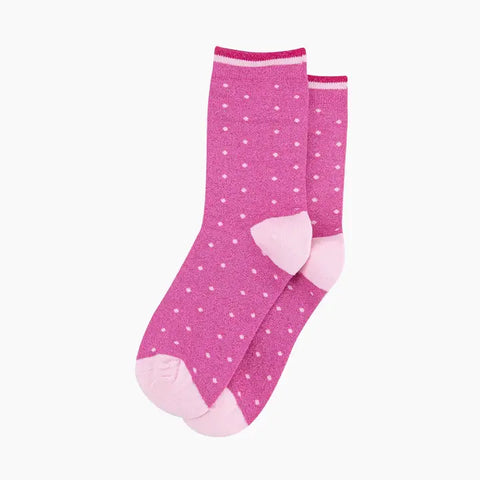 Small Spots Glitter Socks - Various Colours