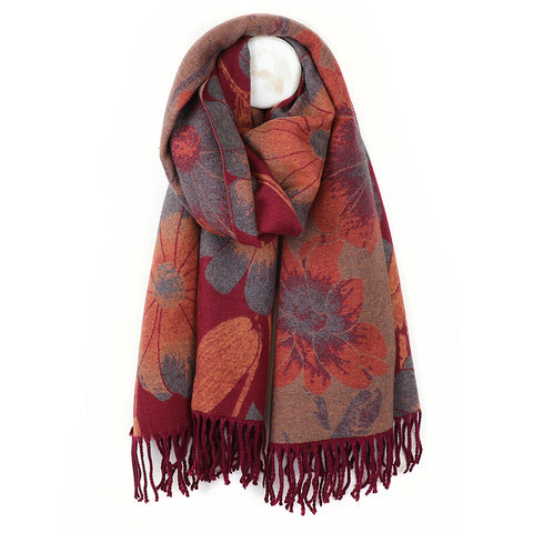 Bold Floral Jacquard Scarf - Various Colours