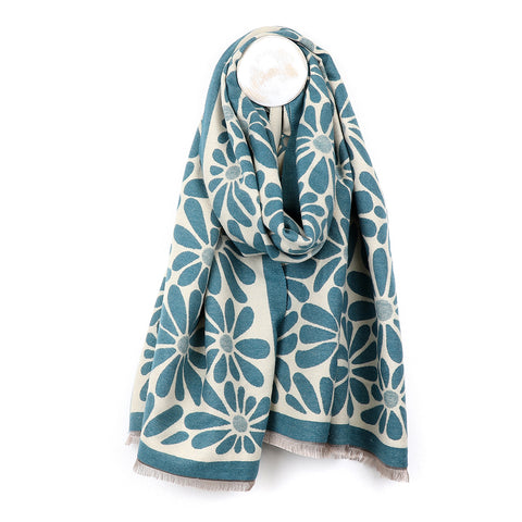 Bold Floral Reversible Jacquard Scarf - Various Colours
