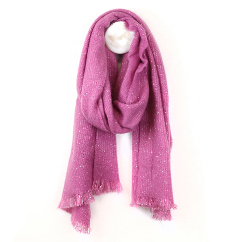 Soft Knit Scarf With Sequins - Various Colours
