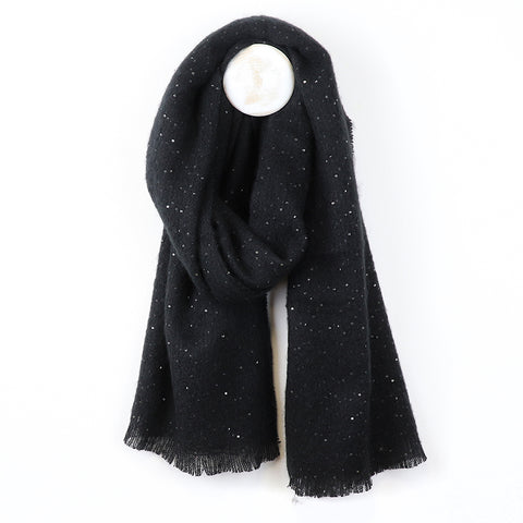 Soft Knit Scarf With Sequins - Various Colours