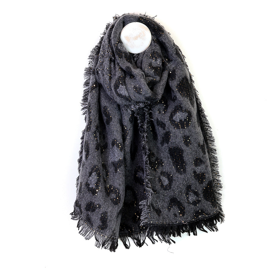 Lottie Animal Print Sequin Scarf - Various Colours