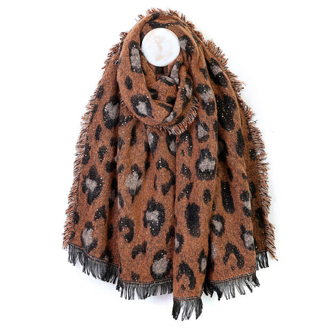 Lottie Animal Print Sequin Scarf - Various Colours