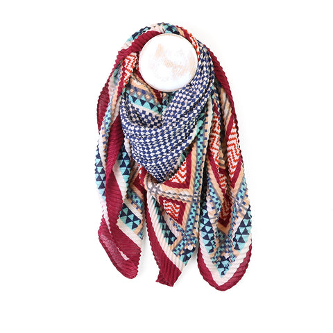 Crinkle Geo Lightweight Scarf - Various Colours