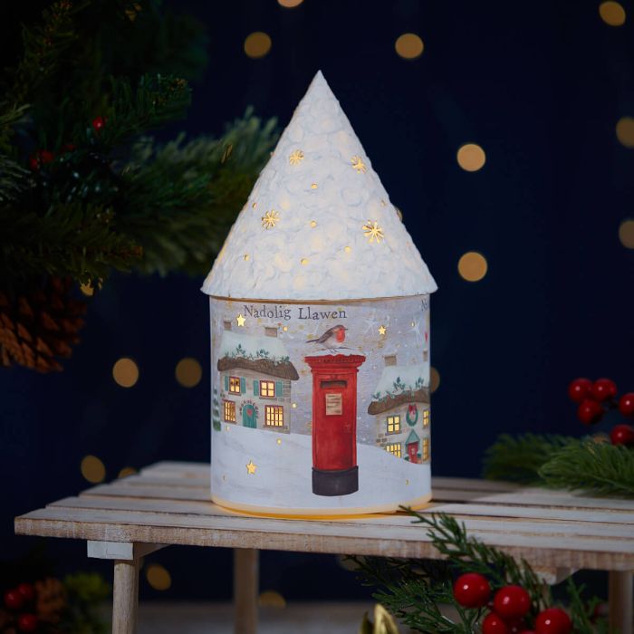 Paper Lantern Christmas Scene With LED Lights