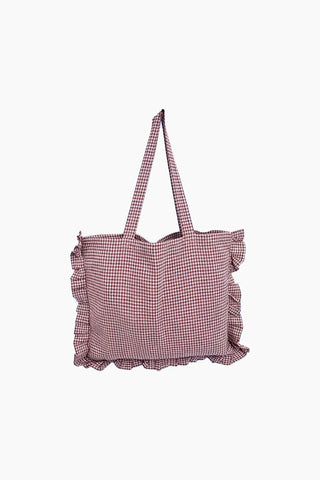 Check Ruffle Tote Bag Various Colours