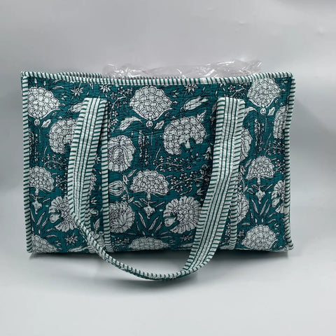 Quilted Cotton Tote Bag - Various Colours
