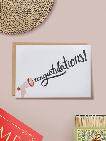Congratulations! Megaphone Celebration Card