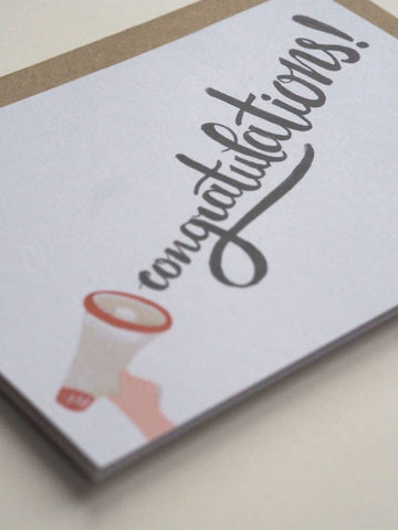 Congratulations! Megaphone Celebration Card