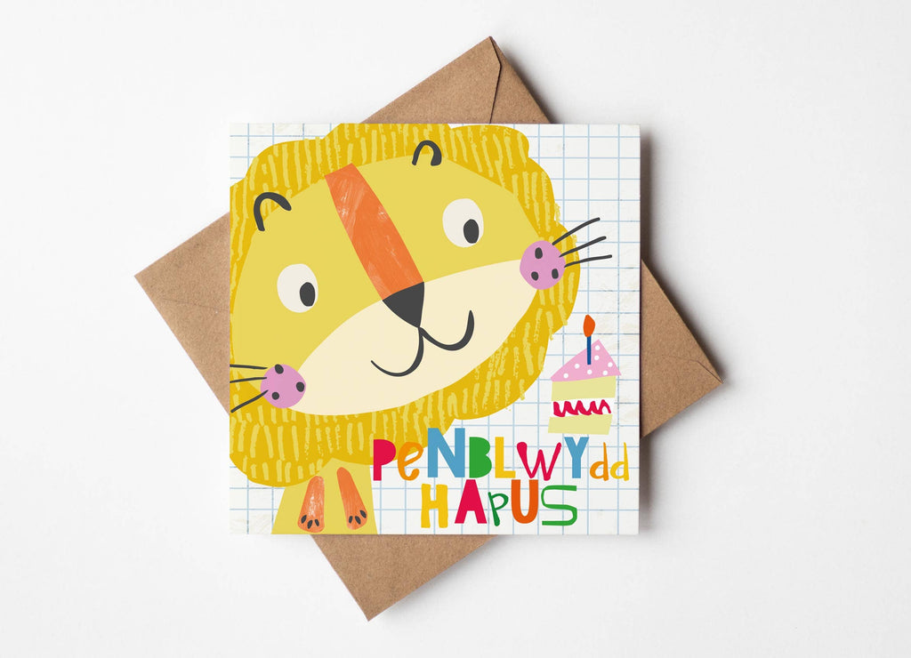 Penblwydd Hapus Lion