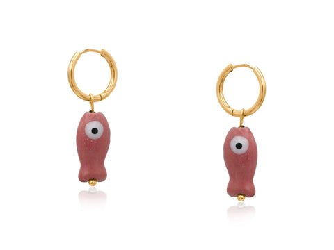 Fish Ceramic Earrings - Various Colours