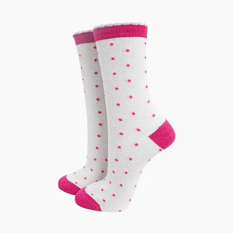 Small Spots Glitter Socks - Various Colours