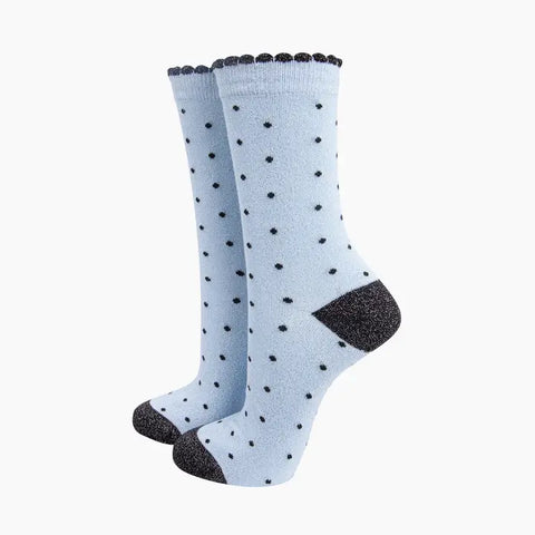 Small Spots Glitter Socks - Various Colours