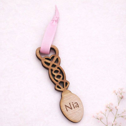 Wooden Welsh Lovespoon Decorations – Cariad & Cwtch