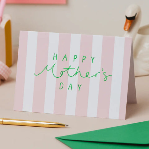 Happy Mother's Day - Pink Stripe Card