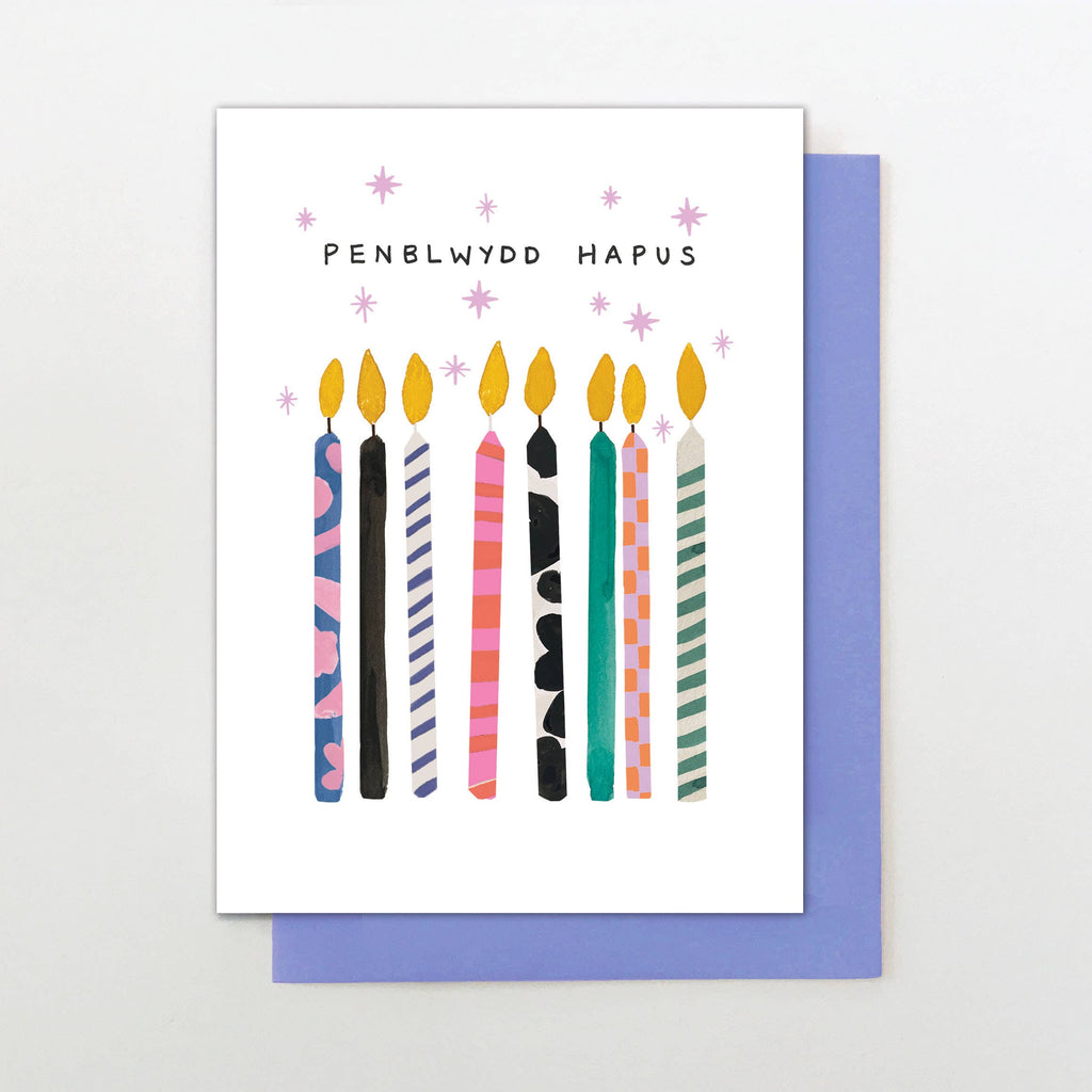 Penblwydd Hapus Candles Card