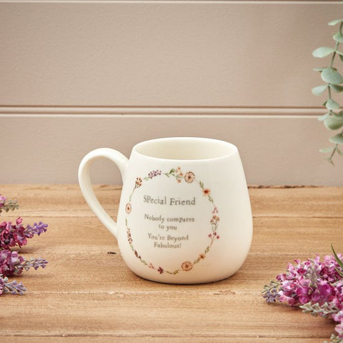 Special Friend Mug With Floral Wreath