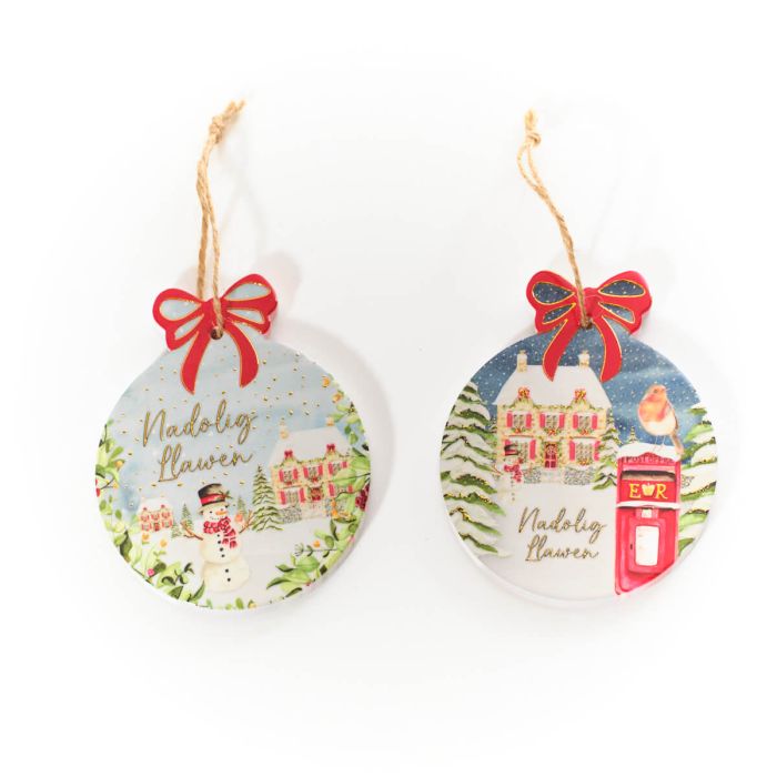 Raised Christmas Design Ceramic Hanger - Various Designs
