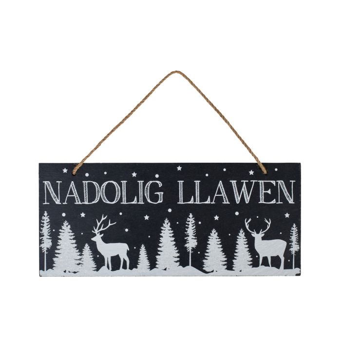 Nadolig LLawen Slate Hanging
