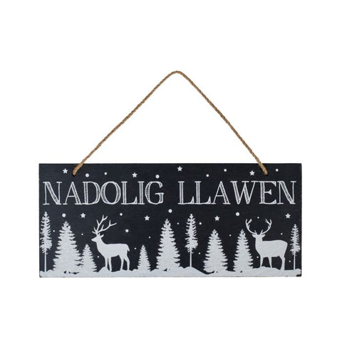 Nadolig LLawen Slate Hanging