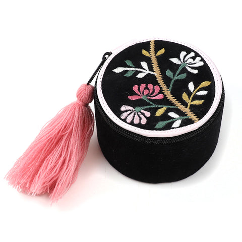 Embroidered Trinket Box - Various Colours