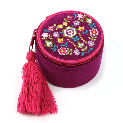 Embroidered Trinket Box - Various Colours