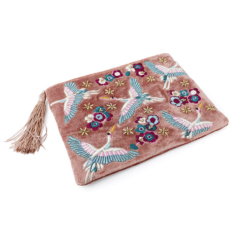 Velvet Embellished Purse - Various Colours