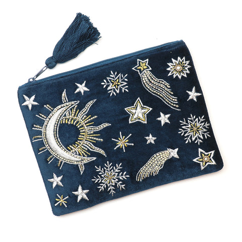 Velvet Embellished Purse - Various Colours