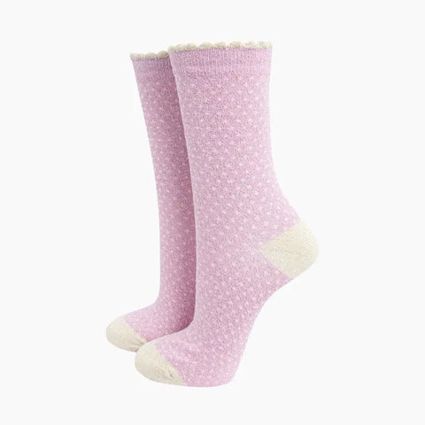 Polka Dots Glitter Socks - Various Colours