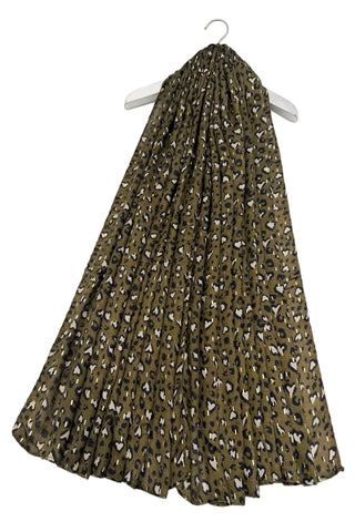 Leopard Print Hearts Scarf - Various Colours