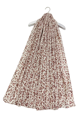 Leopard Print Hearts Scarf - Various Colours