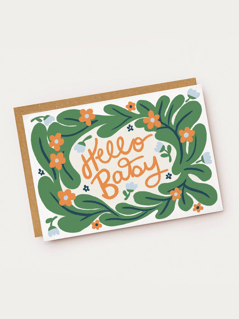 Hello Baby Floral Card