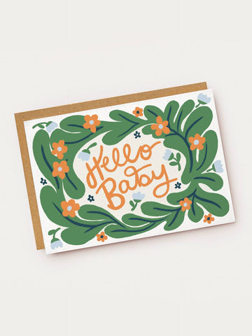 Hello Baby Floral Card