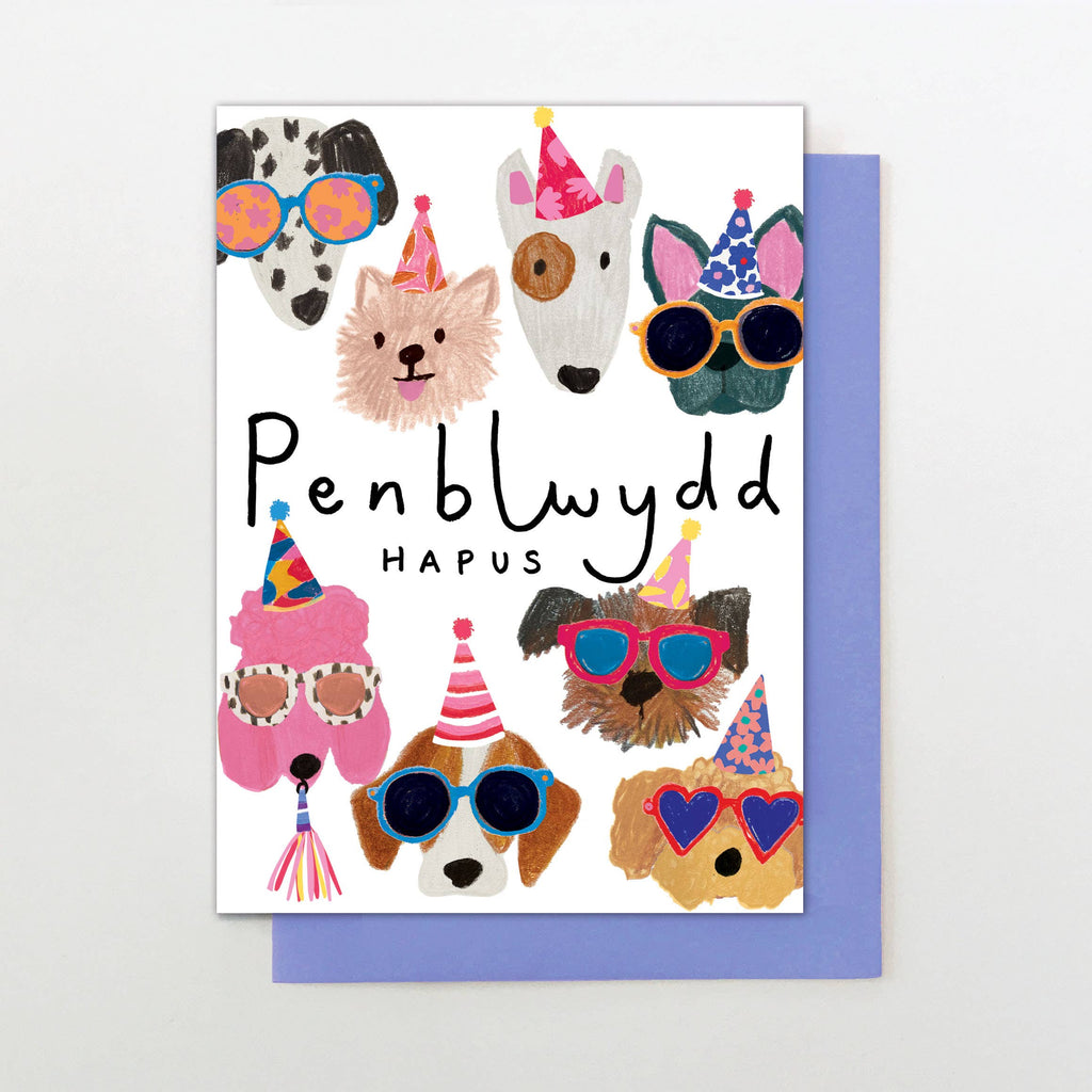 Penblwydd Hapus Dogs Card