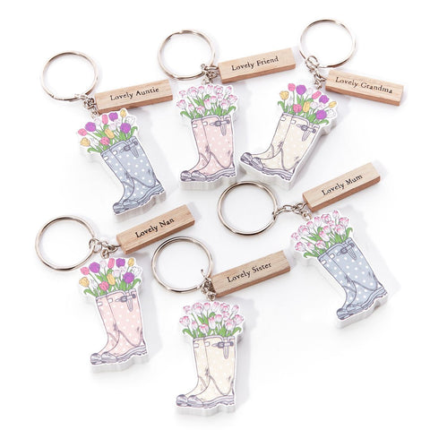 Welly Boot Keyring - Various Sayings