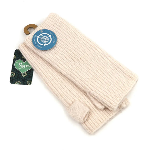 Recycled Yarn Rib Knitted Wrist Warmers - Various Colours