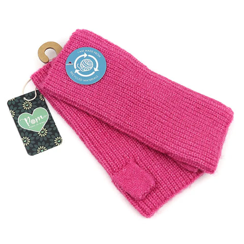 Recycled Yarn Rib Knitted Wrist Warmers - Various Colours