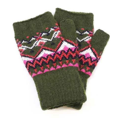 Recycled Blend Fairisle Wristwarmers - Various Colours
